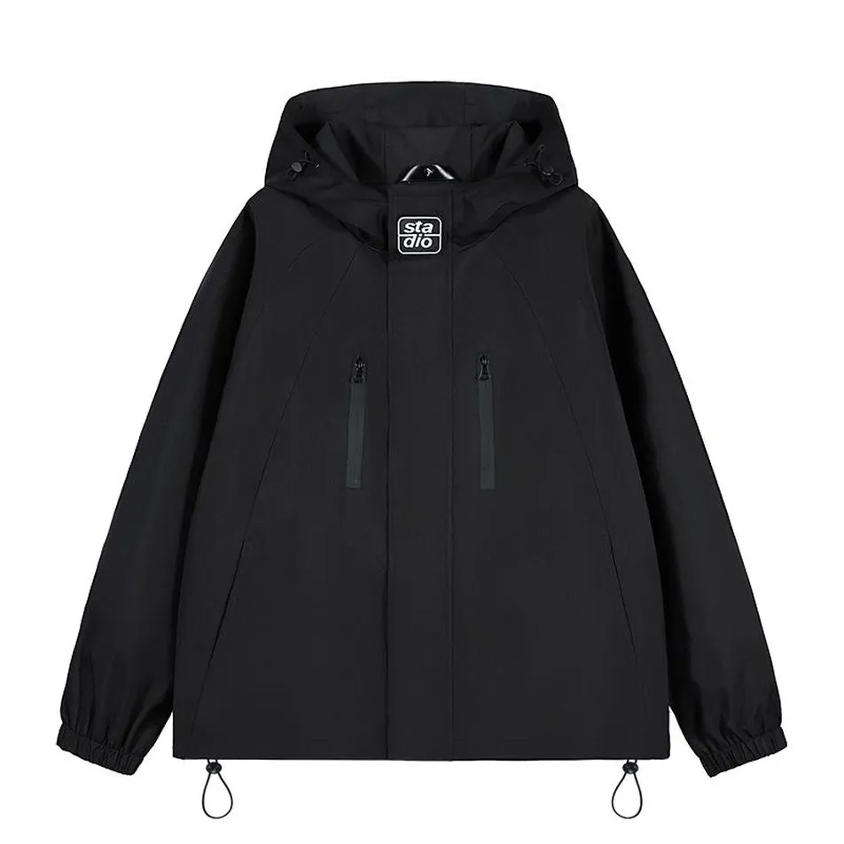 Stylish Hooded Raincoat with Elastic Hem for Men