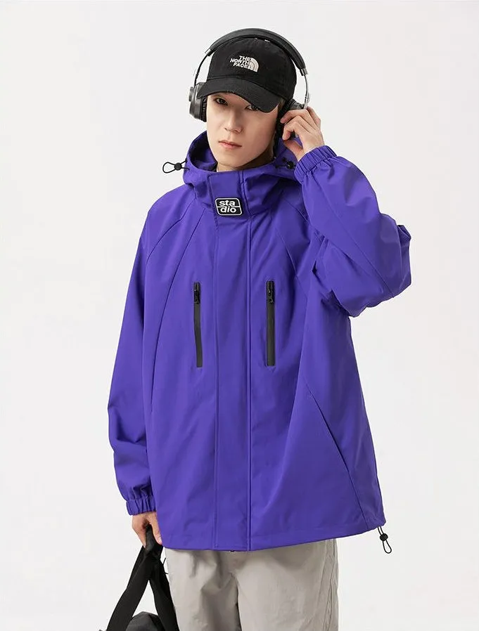 Stylish Hooded Raincoat with Elastic Hem for Men