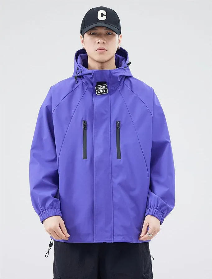 Stylish Hooded Raincoat with Elastic Hem for Men