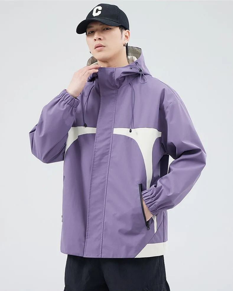 Stylish Stain-resistant Hooded Rain Coat for Casual Outings