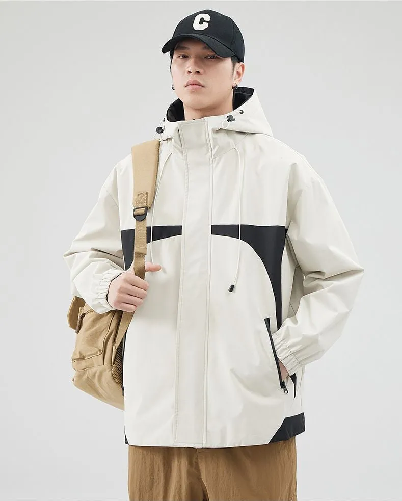 Stylish Stain-resistant Hooded Rain Coat for Casual Outings