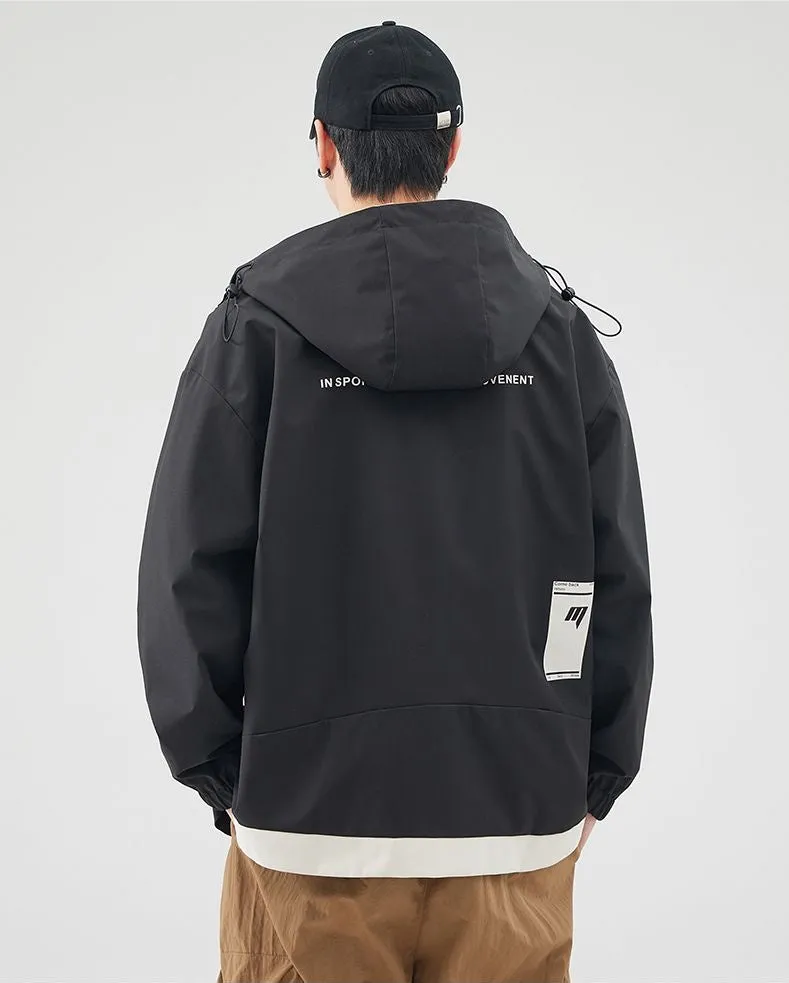 Stylish Stain-resistant Hooded Rain Coat for Casual Outings