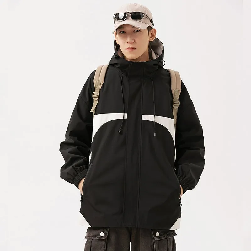 Stylish Stain-resistant Hooded Rain Coat for Casual Outings