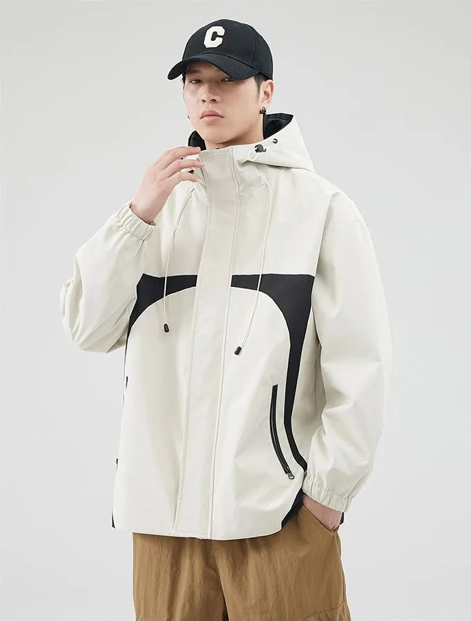 Stylish Stain-resistant Hooded Rain Coat for Casual Outings