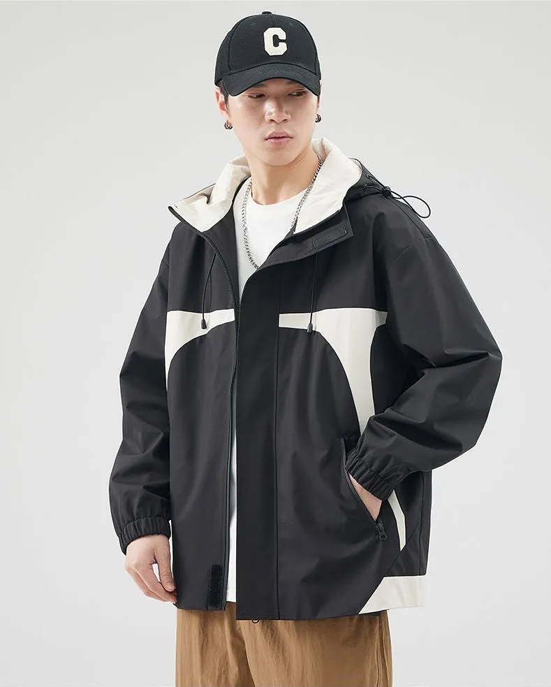 Stylish Stain-resistant Hooded Rain Coat for Casual Outings