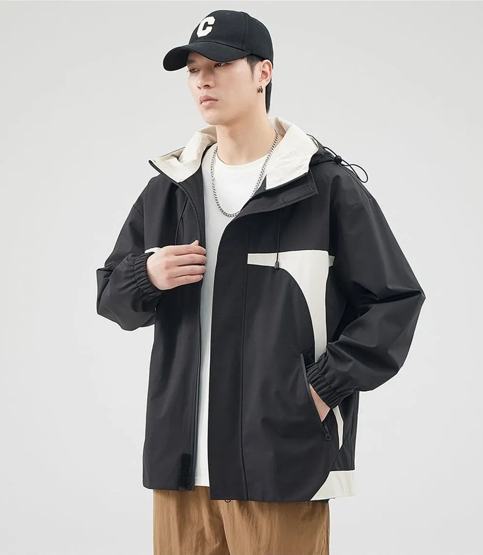 Stylish Stain-resistant Hooded Rain Coat for Casual Outings