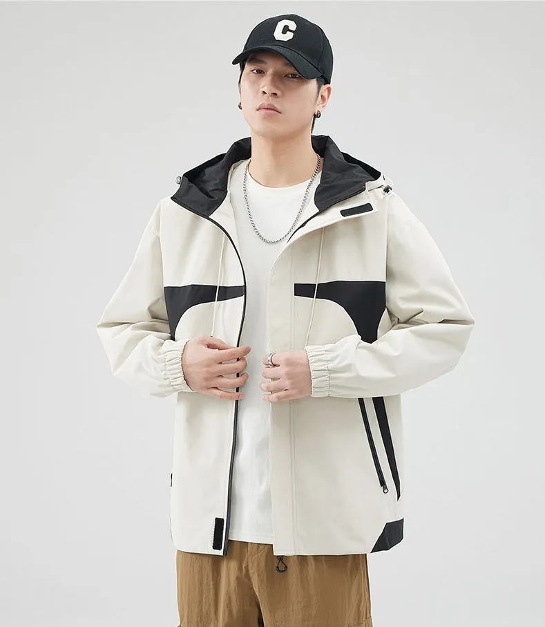 Stylish Stain-resistant Hooded Rain Coat for Casual Outings