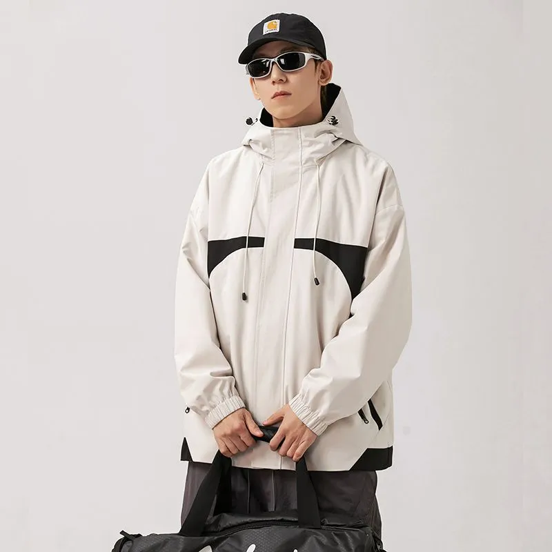 Stylish Stain-resistant Hooded Rain Coat for Casual Outings