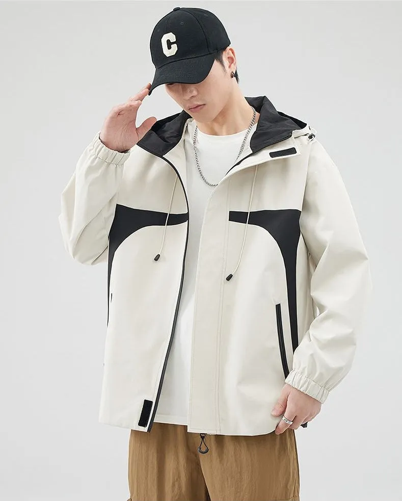 Stylish Stain-resistant Hooded Rain Coat for Casual Outings