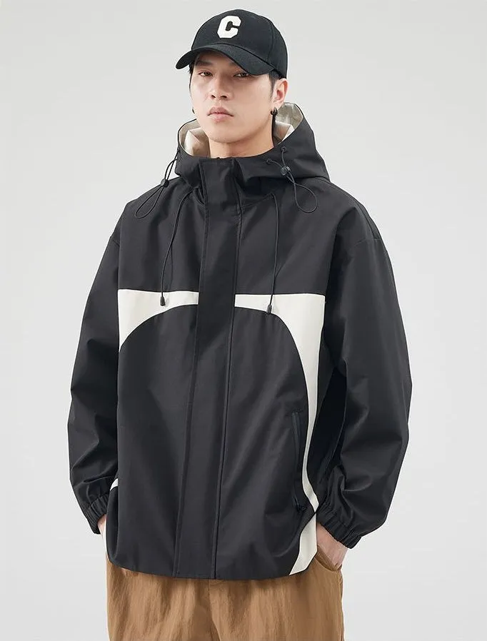 Stylish Stain-resistant Hooded Rain Coat for Casual Outings