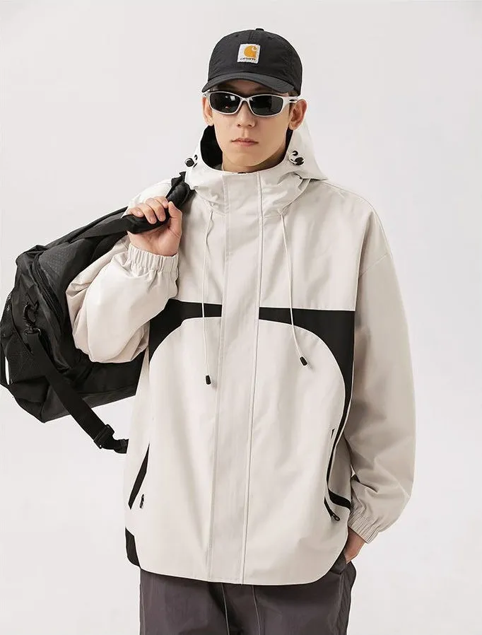 Stylish Stain-resistant Hooded Rain Coat for Casual Outings