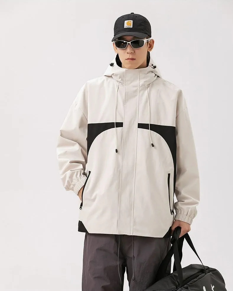 Stylish Stain-resistant Hooded Rain Coat for Casual Outings