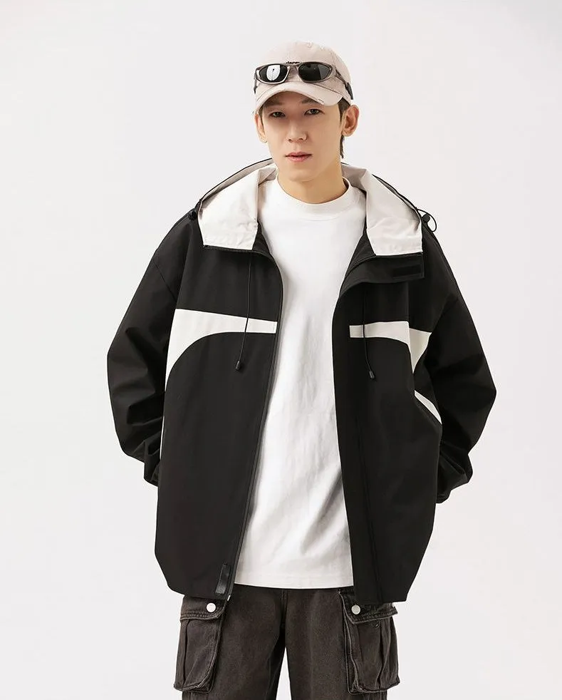 Stylish Stain-resistant Hooded Rain Coat for Casual Outings