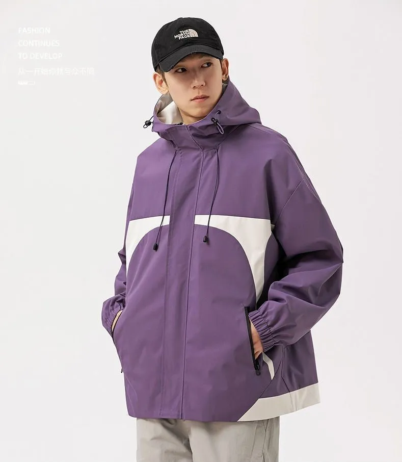 Stylish Stain-resistant Hooded Rain Coat for Casual Outings