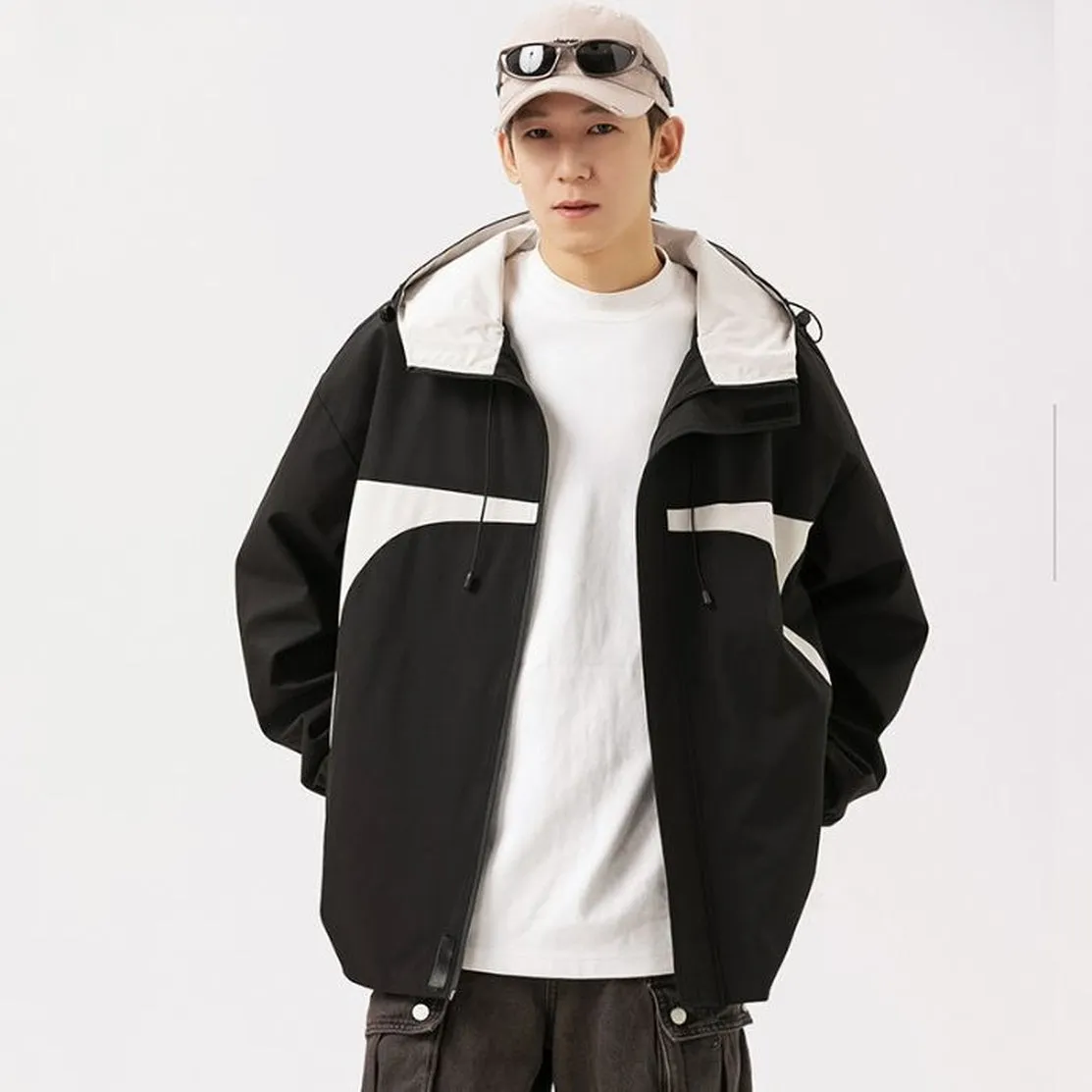 Stylish Stain-resistant Hooded Rain Coat for Casual Outings