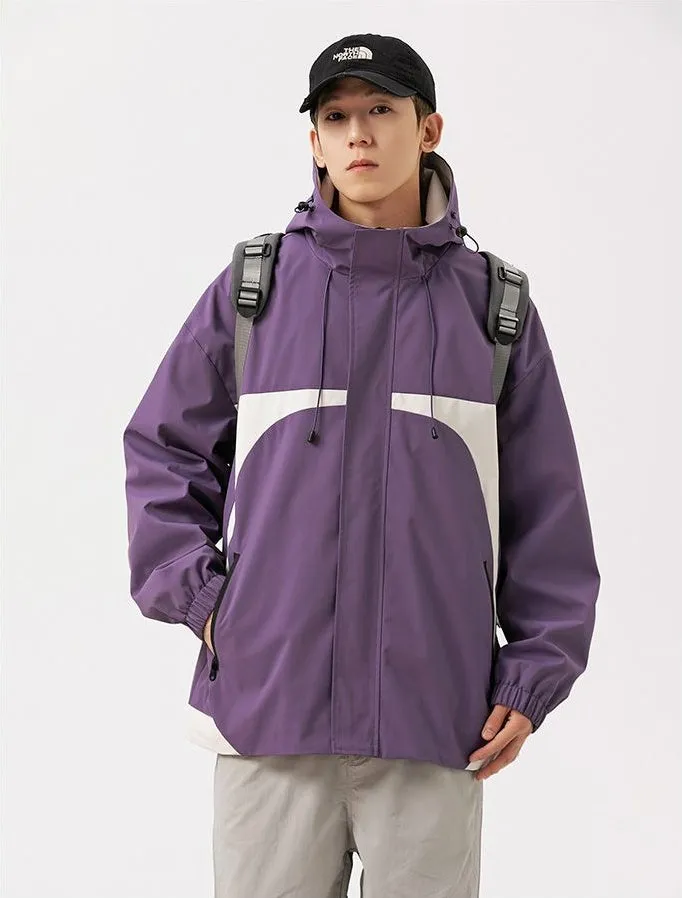 Stylish Stain-resistant Hooded Rain Coat for Casual Outings