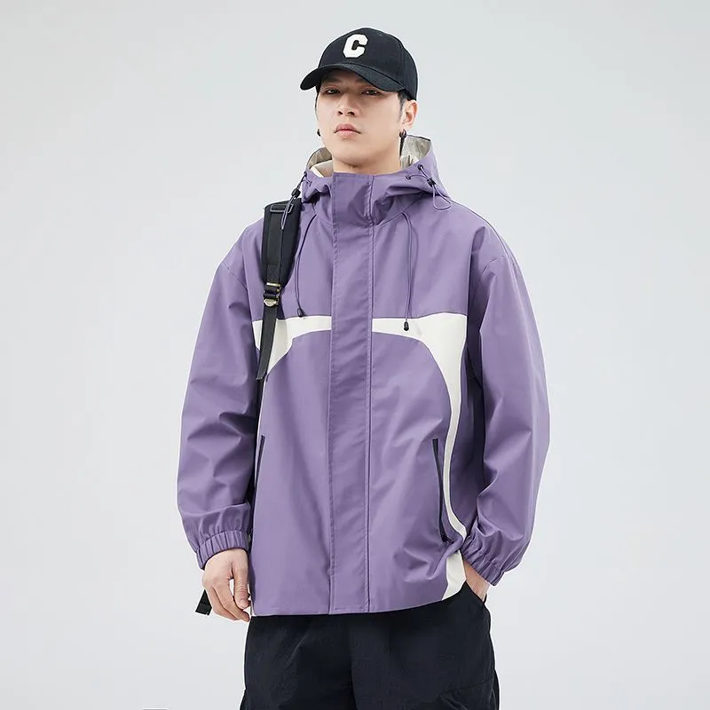Stylish Stain-resistant Hooded Rain Coat for Casual Outings