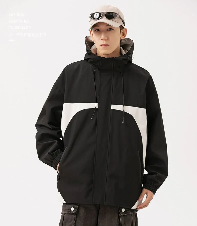 Stylish Stain-resistant Hooded Rain Coat for Casual Outings