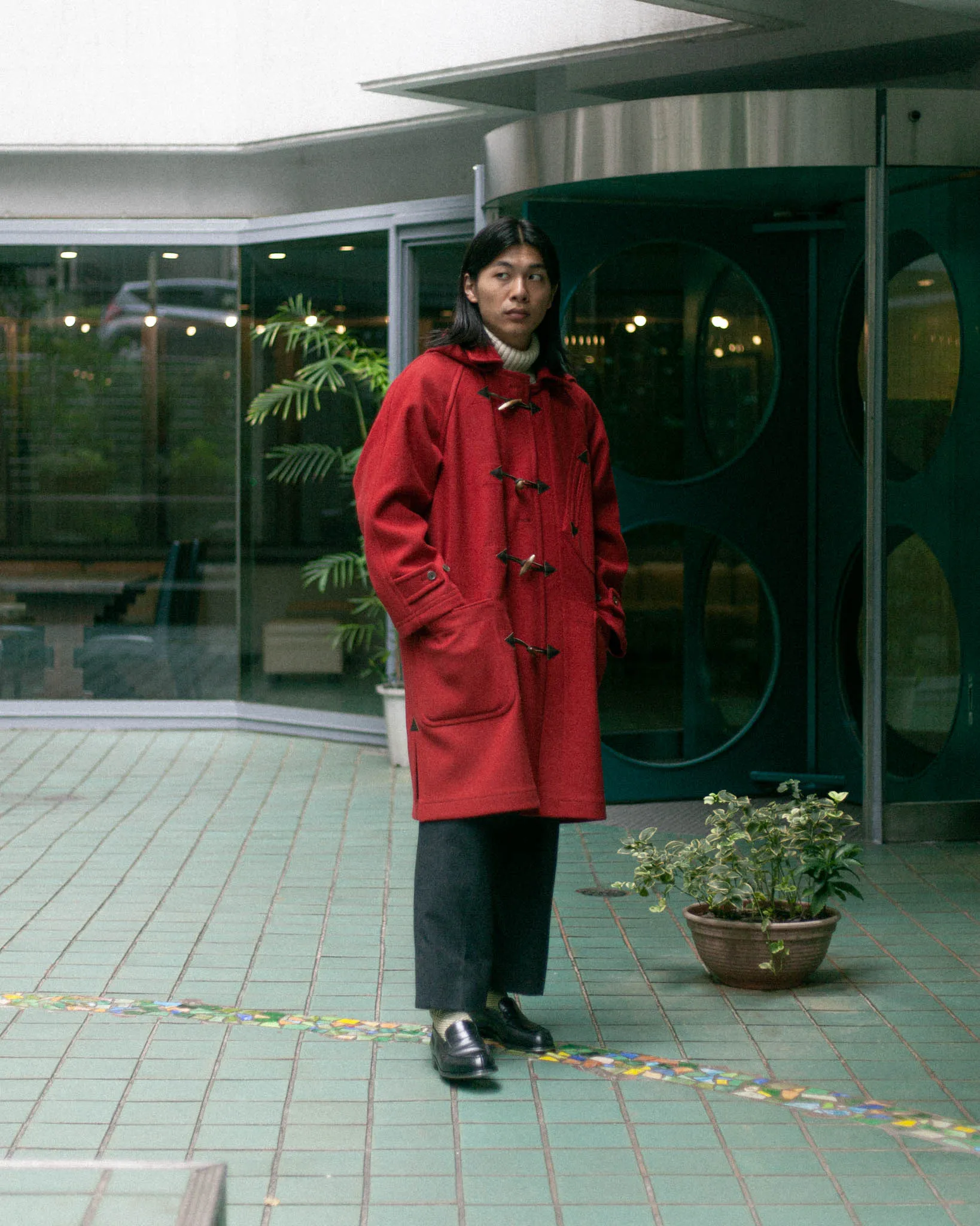 SUN/KAKKE "GRANGE -Joshua Ellis Duffle Coat-"(RED)