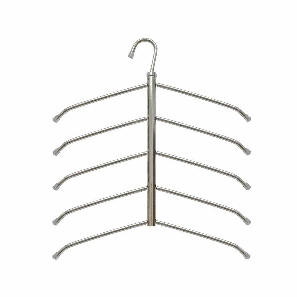 Suzeda 5 Tier Stainless Steel Blouse Tree Hanger Closet Organizer (6-Pack)