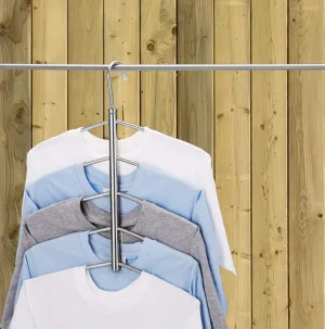 Suzeda 5 Tier Stainless Steel Blouse Tree Hanger Closet Organizer (6-Pack)