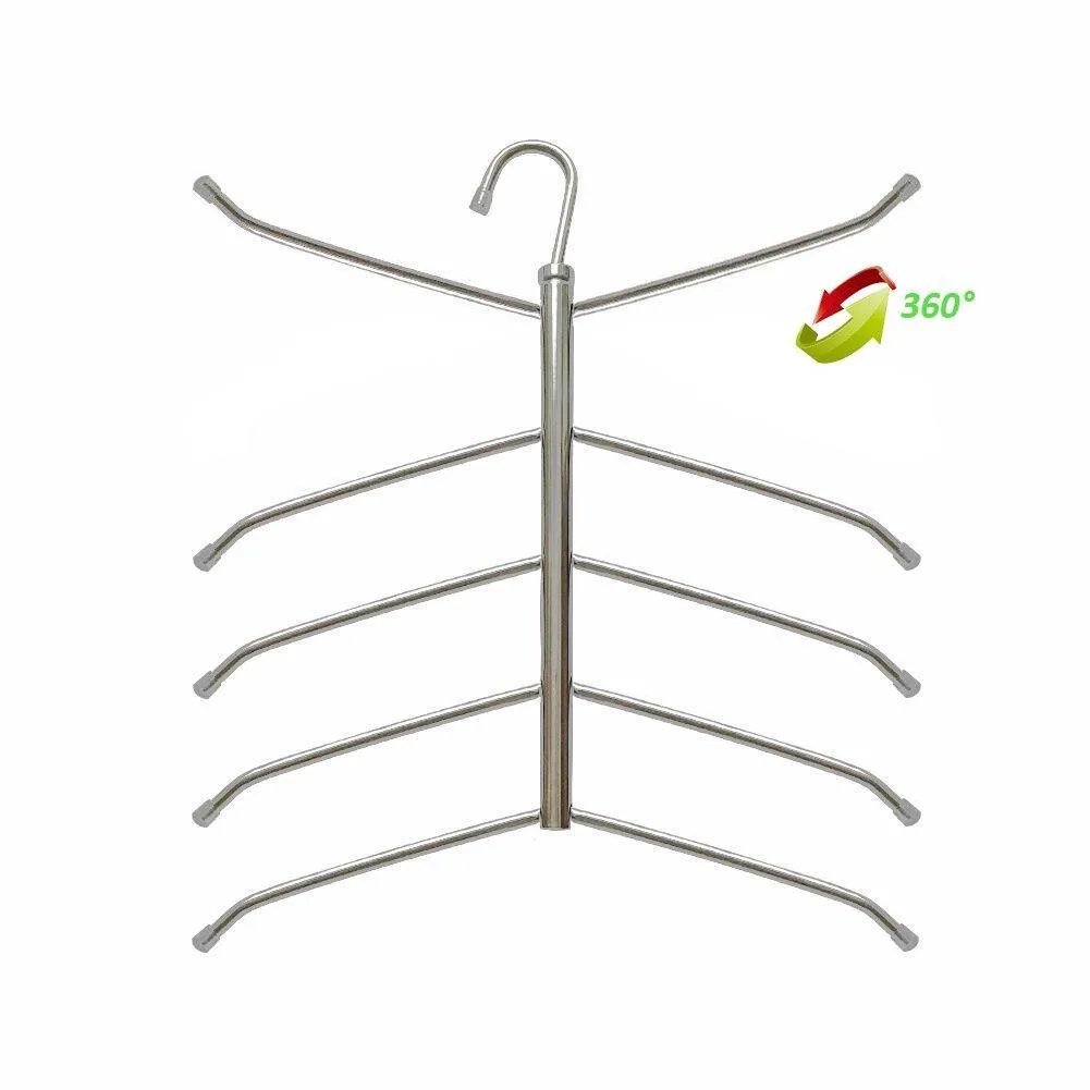 Suzeda 5 Tier Stainless Steel Blouse Tree Hanger Closet Organizer (6-Pack)
