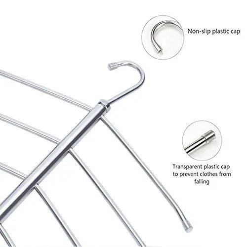 Suzeda 5 Tier Stainless Steel Blouse Tree Hanger Closet Organizer (6-Pack)