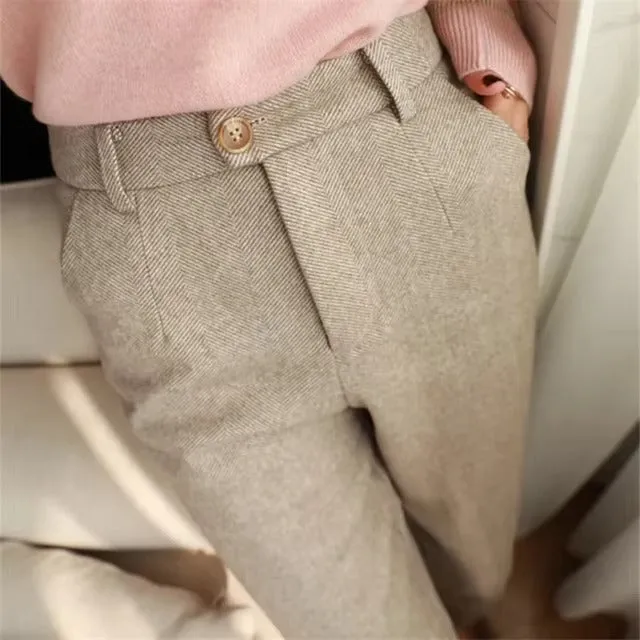 Tailored High-Waisted Wool Harem Trousers for Men