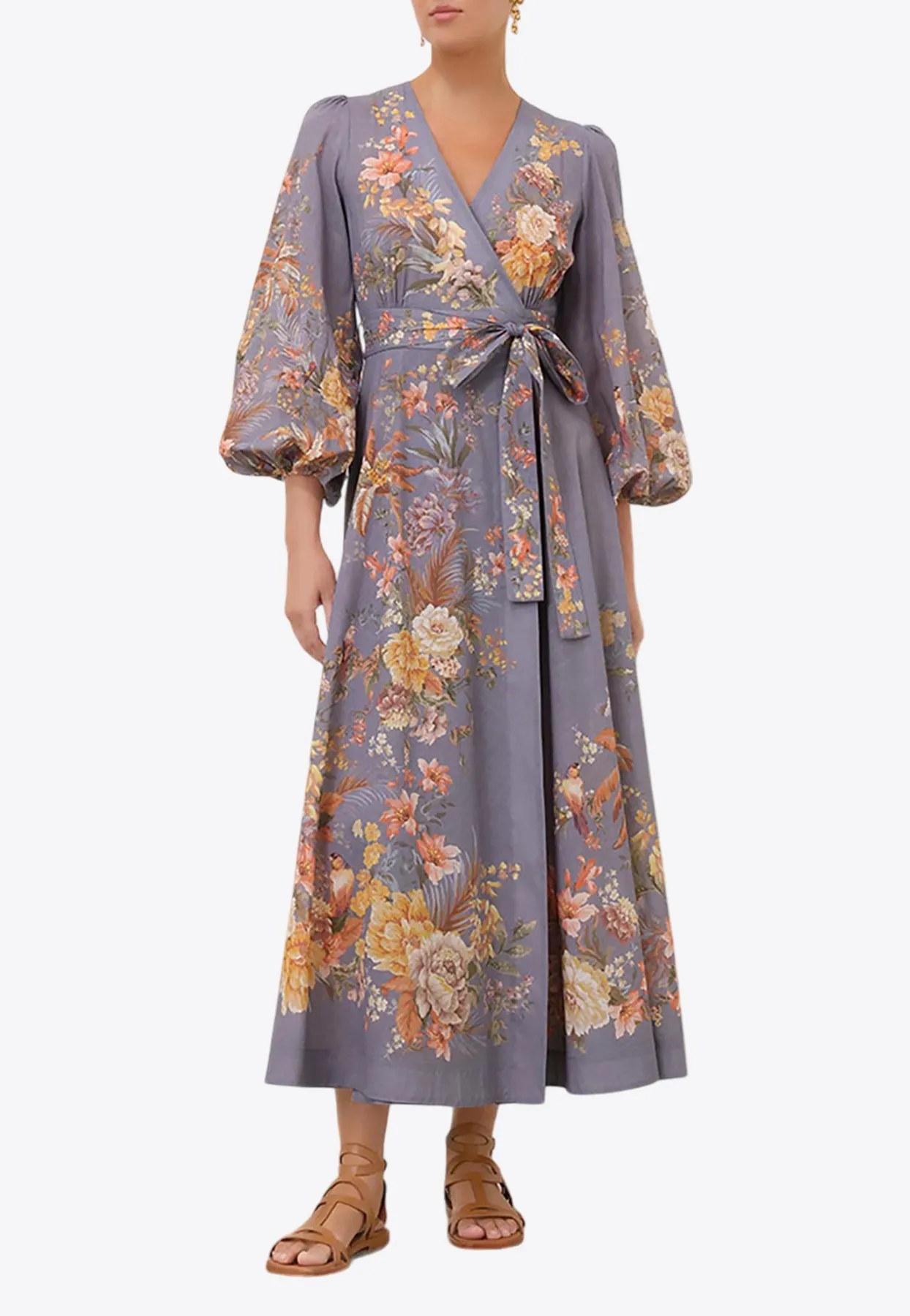 Tallow Floral Midi Wrap Dress