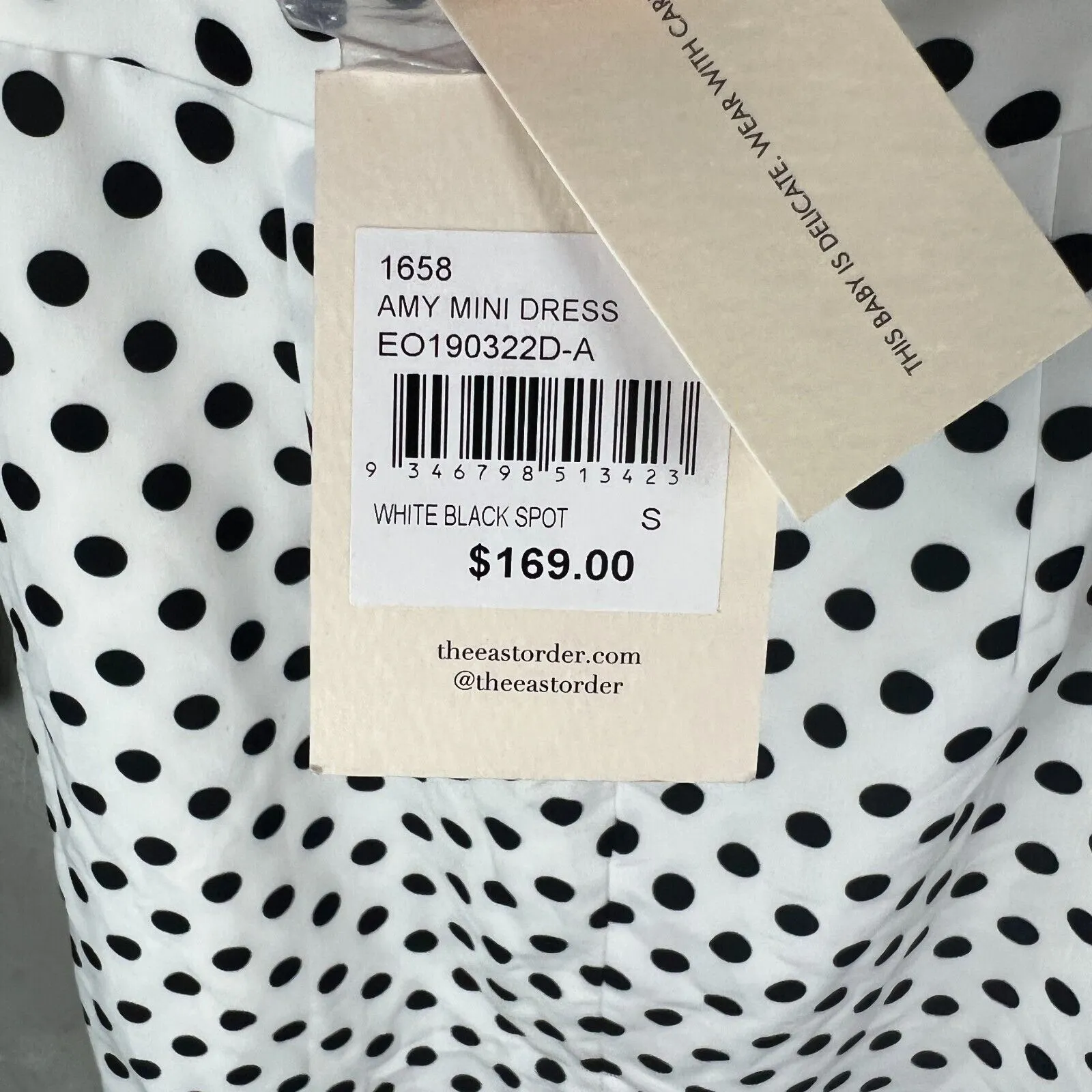 The East Order White Spotted Amy Mini Dress Size Small (New)