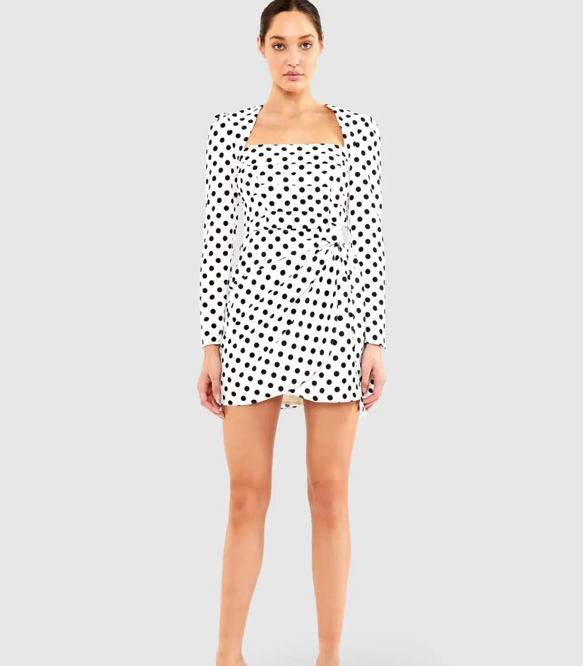 The East Order White Spotted Amy Mini Dress Size Small (New)
