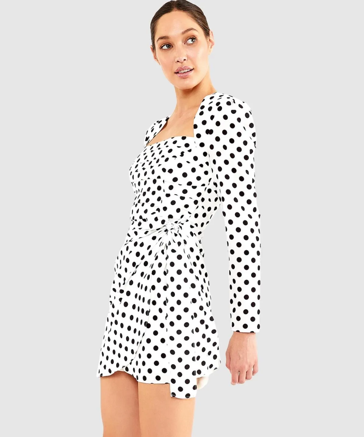 The East Order White Spotted Amy Mini Dress Size Small (New)