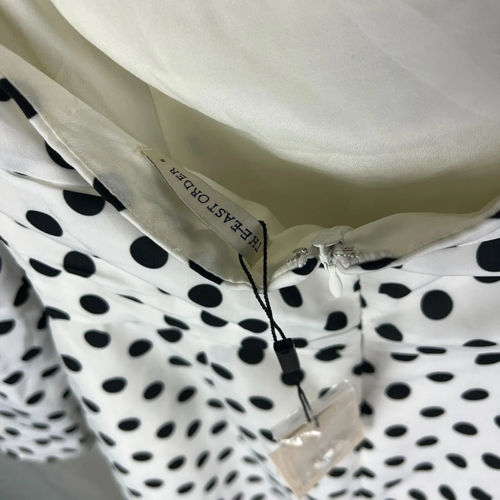 The East Order White Spotted Amy Mini Dress Size Small (New)
