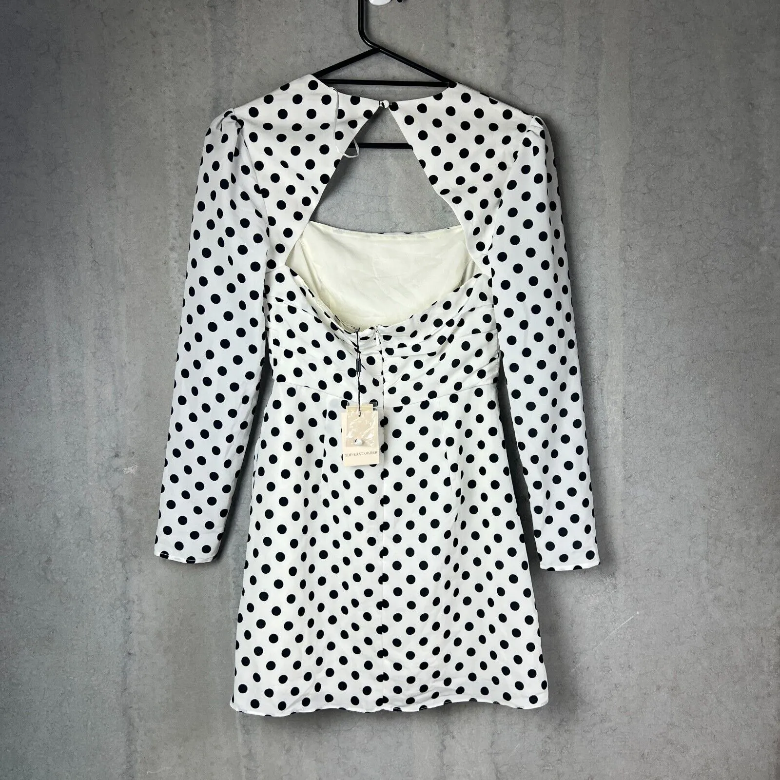 The East Order White Spotted Amy Mini Dress Size Small (New)