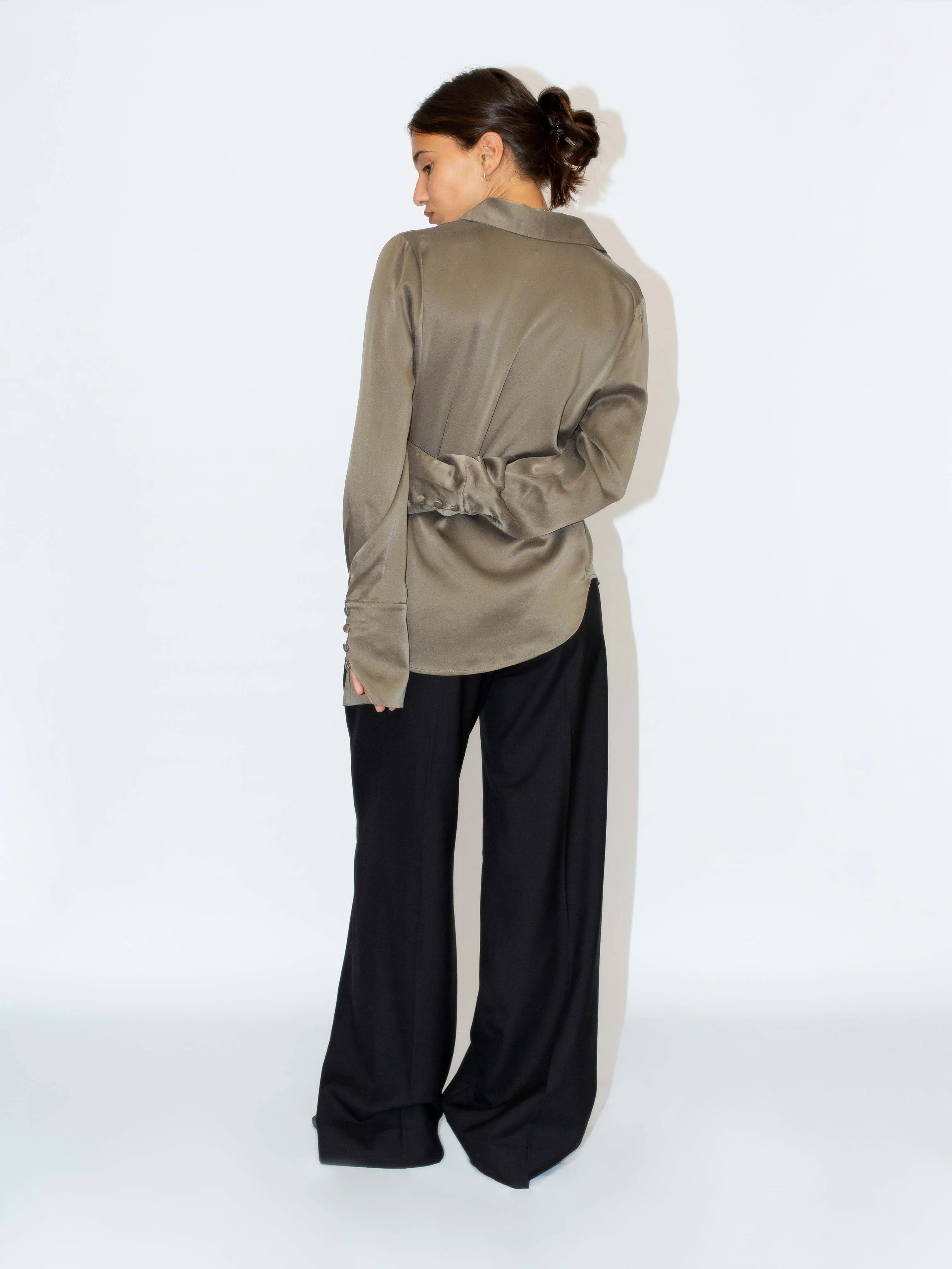 The Lair Apparel Drew Silk Button Up Biscuit