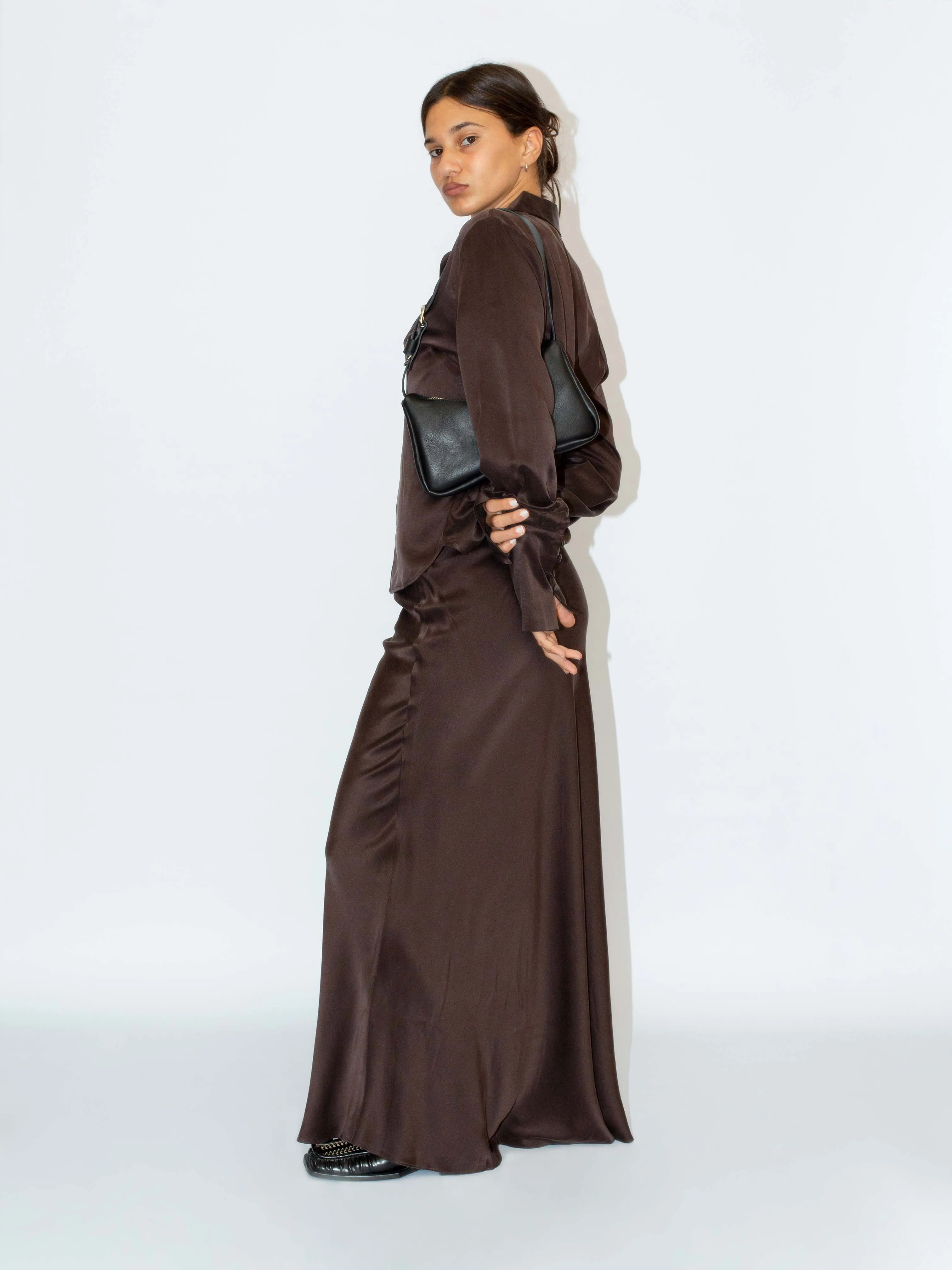 The Lair Apparel Drew Silk Button Up Merlot