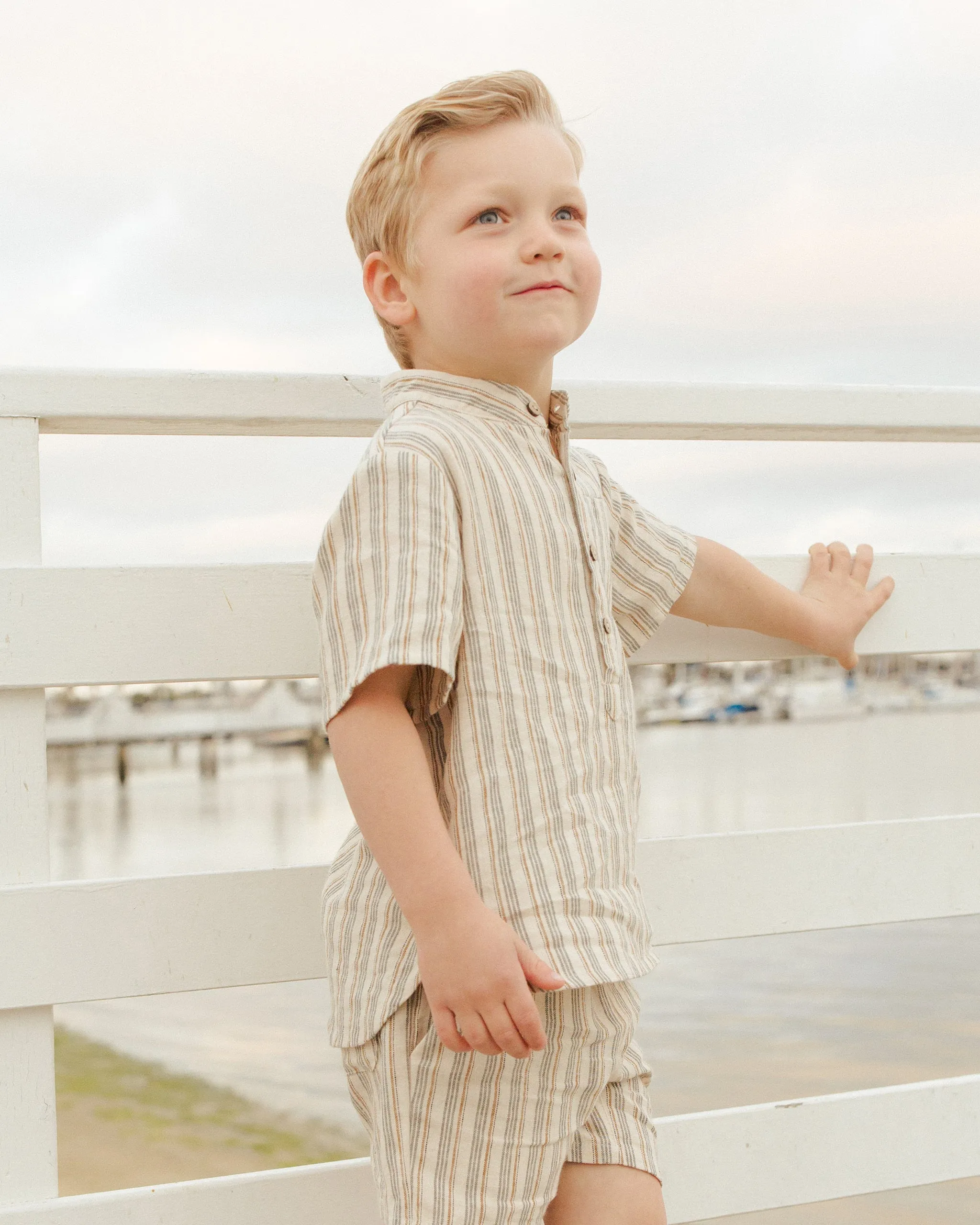 The Mason Short Sleeve Shirt by Rylee   Cru - Nautical Stripe - KIDS