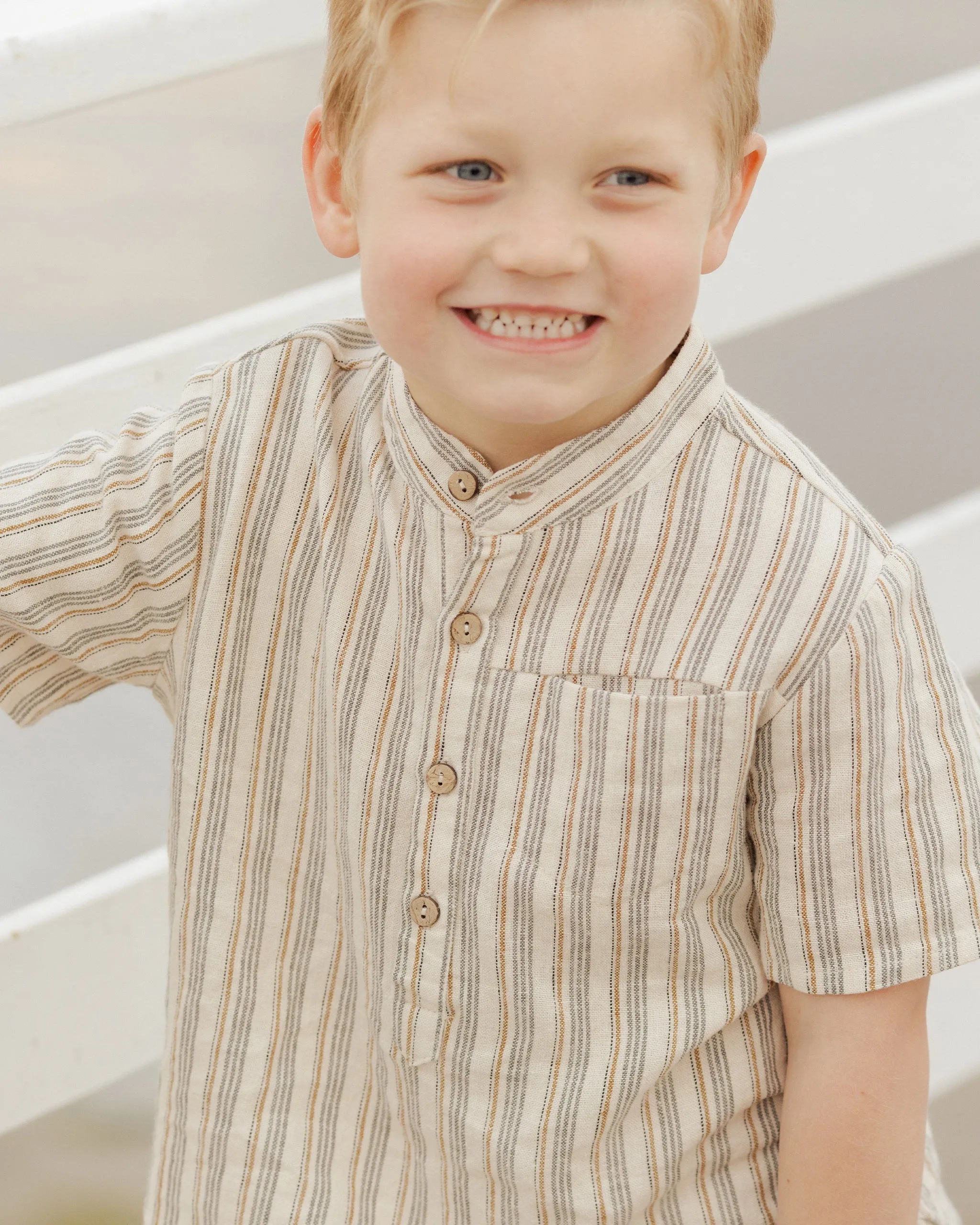 The Mason Short Sleeve Shirt by Rylee   Cru - Nautical Stripe - KIDS