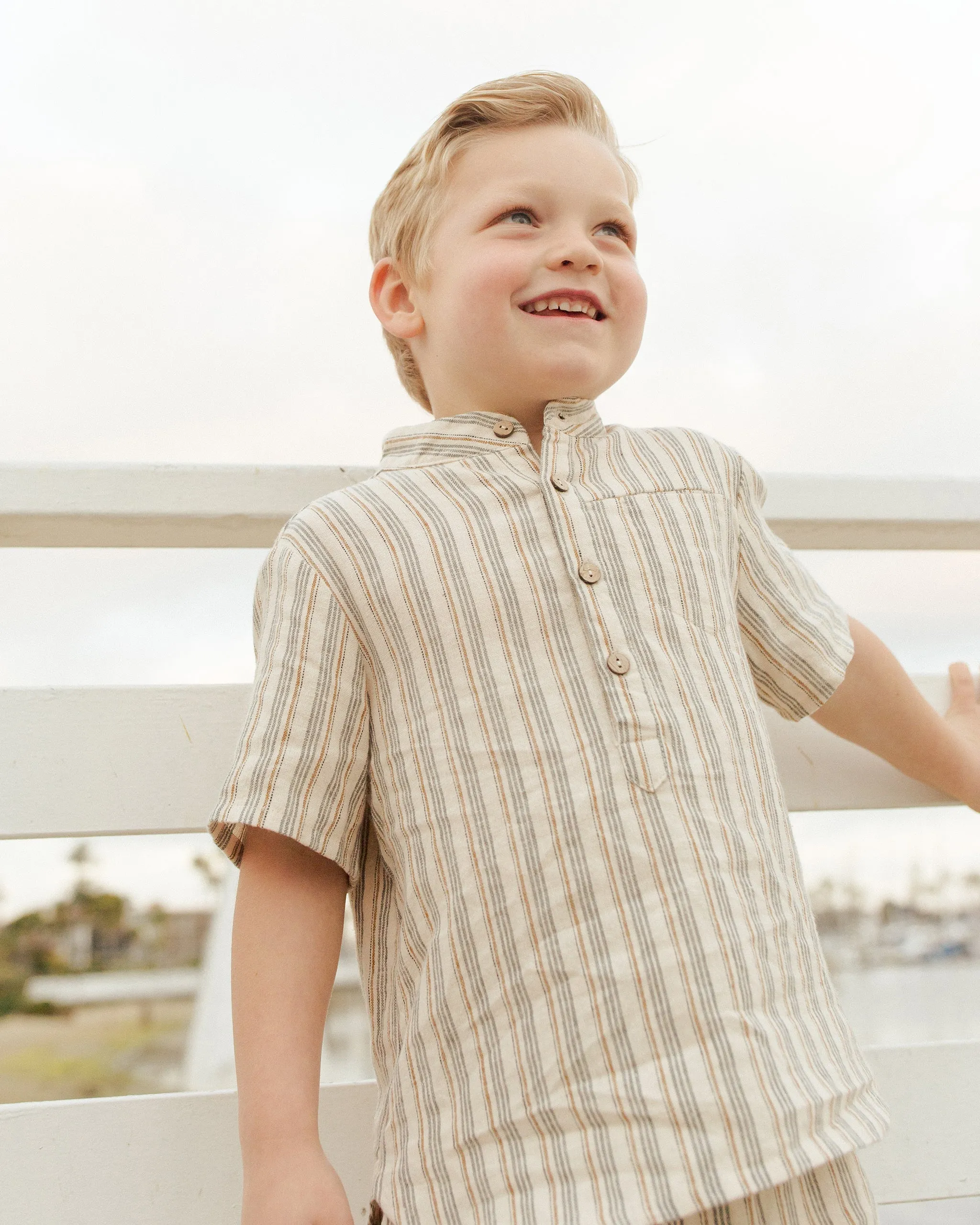 The Mason Short Sleeve Shirt by Rylee   Cru - Nautical Stripe - KIDS