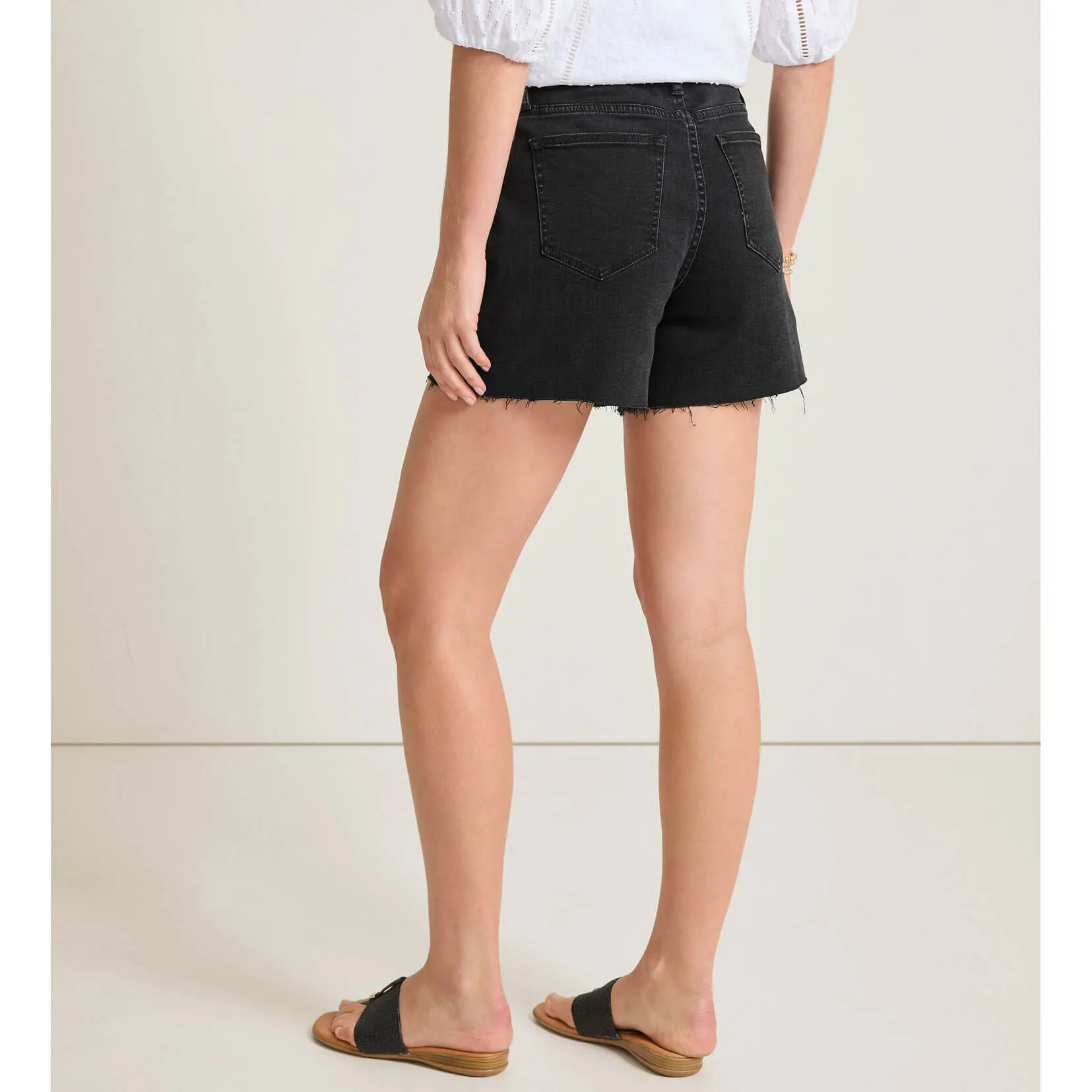 Tommy Bahama Women's 5-Inch Black Relaxed Denim Shorts - Coastal Black Wash