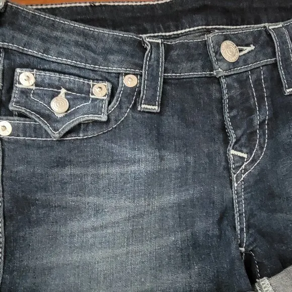 True Religion Mid Length Cut Off Shorts-Flap Pockets-Lone Grove- NWT RR $139