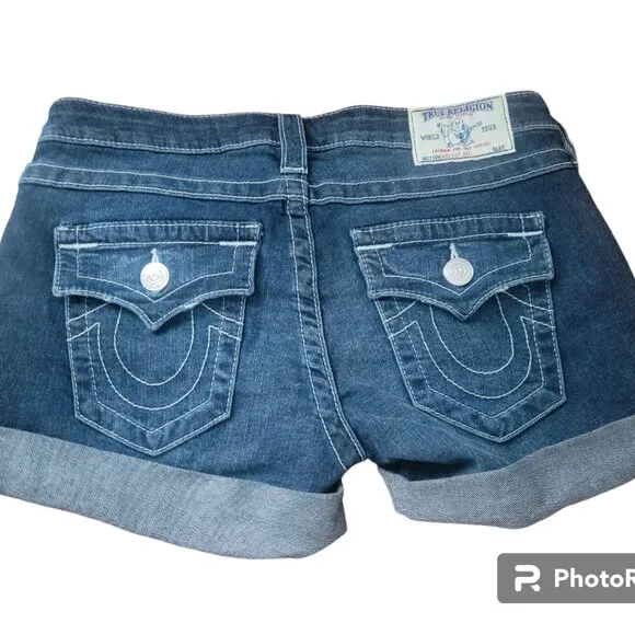 True Religion Mid Length Cut Off Shorts-Flap Pockets-Lone Grove- NWT RR $139
