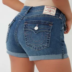 True Religion Mid Length Cut Off Shorts-Flap Pockets-Lone Grove- NWT RR $139