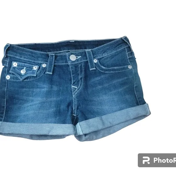 True Religion Mid Length Cut Off Shorts-Flap Pockets-Lone Grove- NWT RR $139