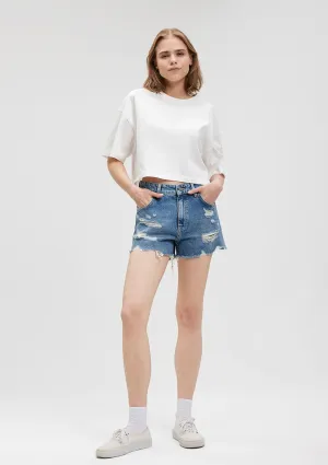 Tyra Mid Shaded 90s Jean Shorts