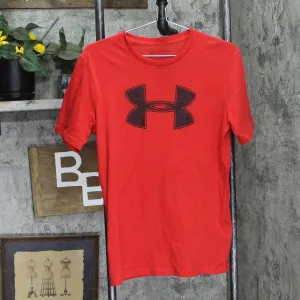 Under Armour Mens Loose Fit Short Sleeve Logo Graphic T-Shirt Tee Red / Black S