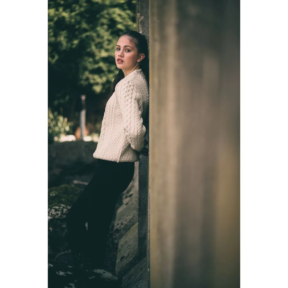 Unisex Ecru Aran, In Superior High Altitude Merino Wool, Super Soft And Comfortable