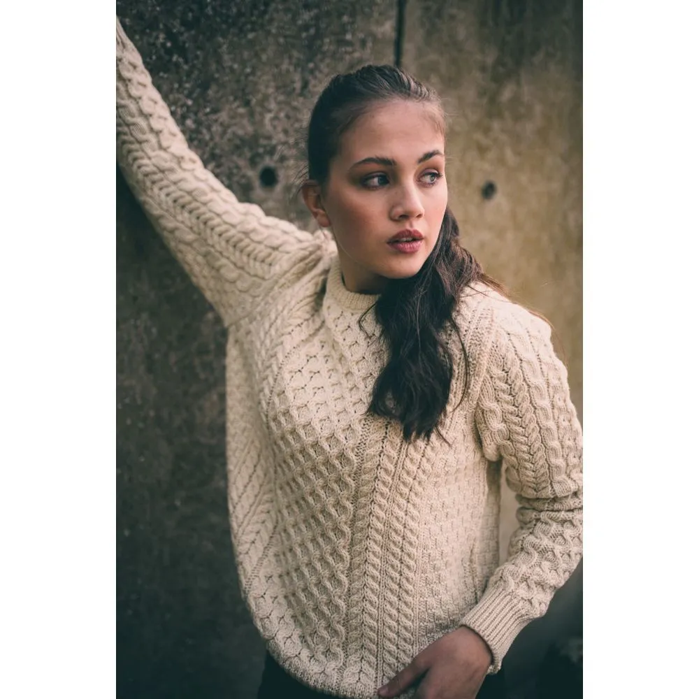 Unisex Ecru Aran, In Superior High Altitude Merino Wool, Super Soft And Comfortable