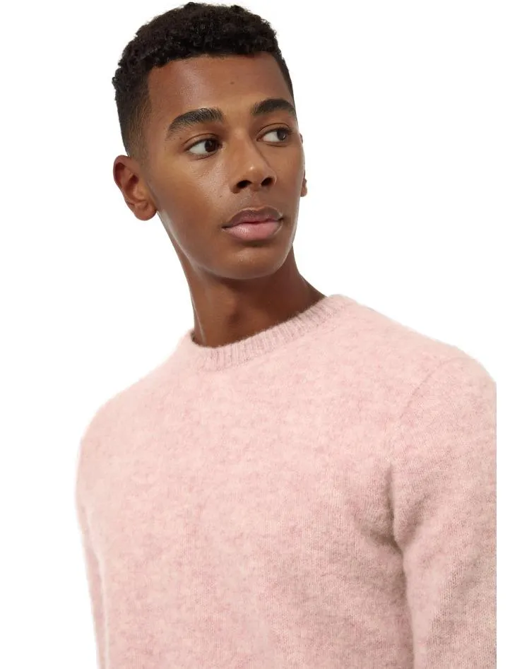 Unisex, Muted Pink Preppy Brushed Shetland Wool, Classic And Authentically British