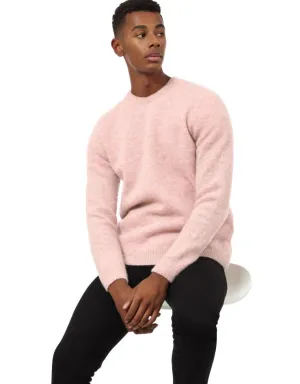 Unisex, Muted Pink Preppy Brushed Shetland Wool, Classic And Authentically British